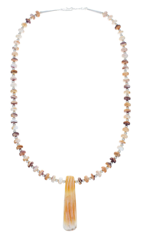 Oyster Shell Sterling Silver Bead Necklace X10298